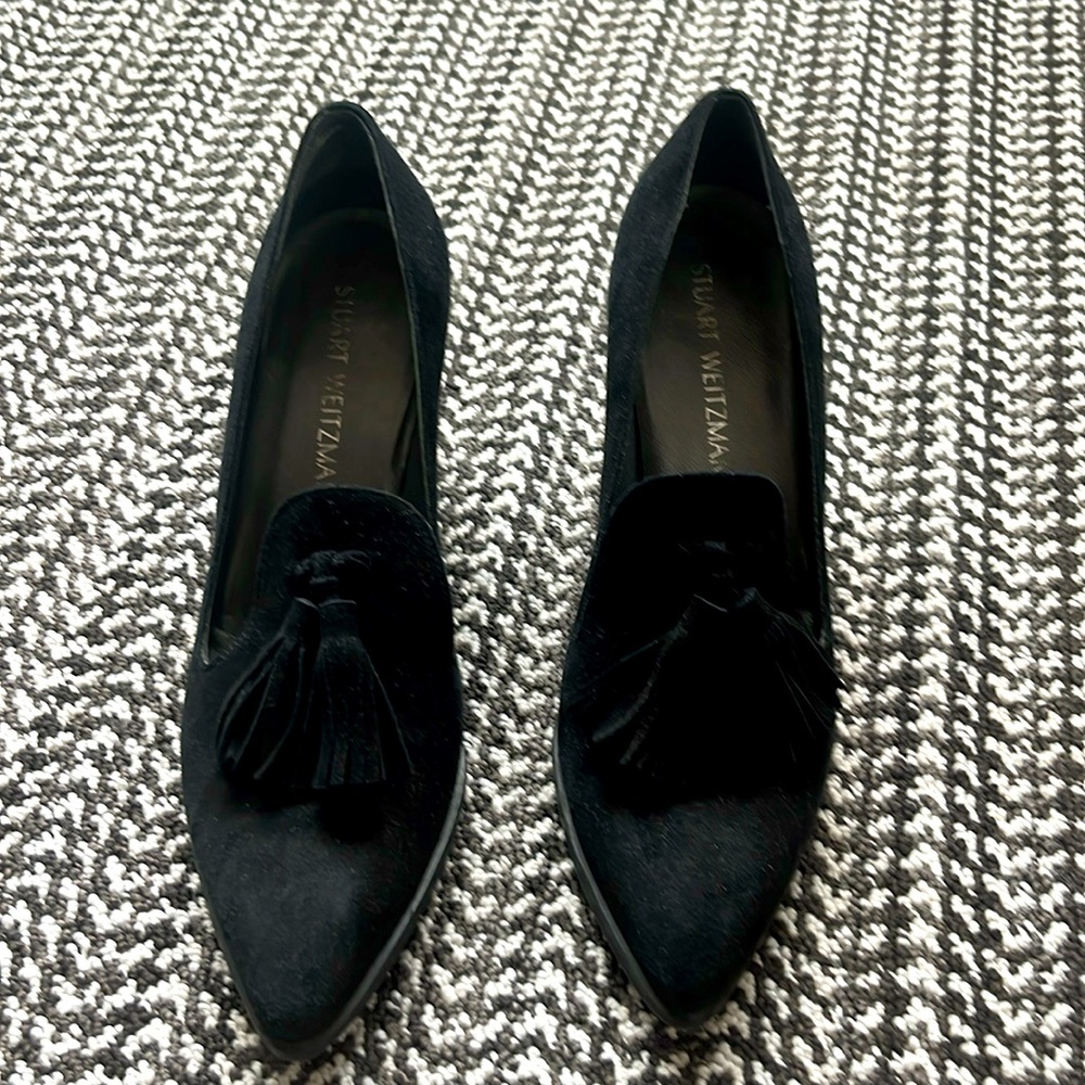 Stuart Weitzman Black Tassle Pumps 8.5